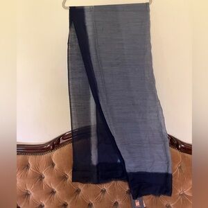 Isha Life Navy Blue Ombre Dyed Wool Silk Stole